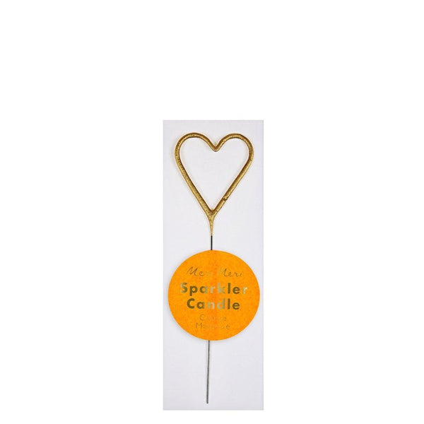 Mini Sparkler Heart Candle - Gold