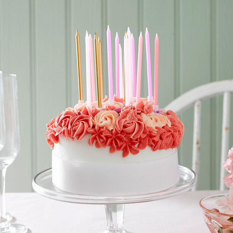 Ombre Pink & Gold Birthday Candles